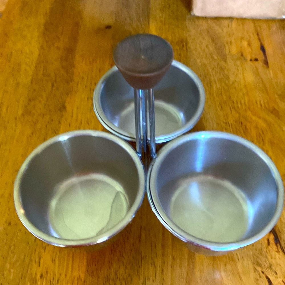 3/$15. 3-part condiment dish